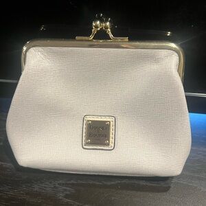 Dooney & Bourke Cream Clutch with Gold Accents
